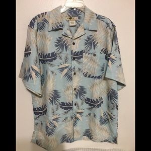 Joe Marlin Hawaiian Shirt Palm Leaves size L